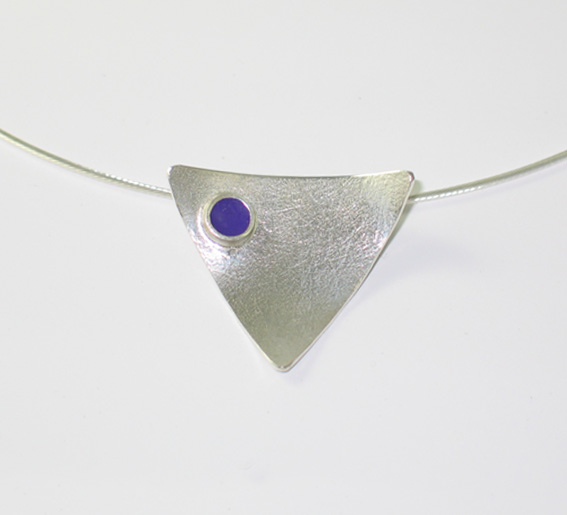 Small Silver and Purple Enamel Pendant