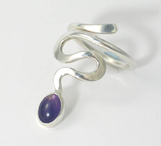 Planished Amethyst Ring